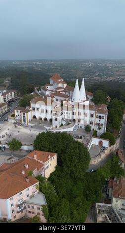 Drone photo Palacio Nacional de Sintra Portugal Europe Stock Photo
