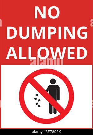 No dumping allowed sign isolated on a white background Stock Vector