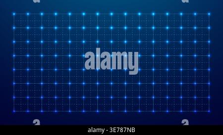 Grid Tech Background In Blue Pattern Line Square Data Interface Hud  Stock Vector