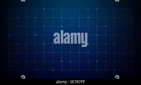 Grid Tech Background In Blue Pattern Stock Vector