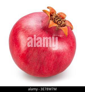 One red pomegranate isolated on a white background. Clipping path. Stock Photo