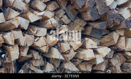 Stacked Firewood in very HIgh Resolution. High quality photo Stock Photo