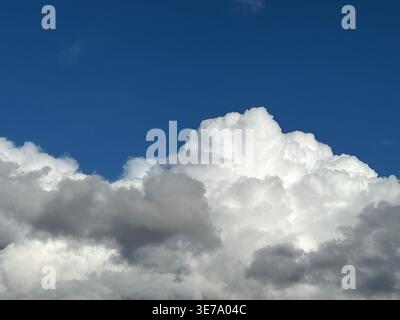Dramatic cumulus clouds against a blue sky Stock Photo
