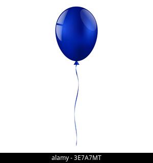 Blue Balloon. Balloons for Party, Birthday, Celebration or Anniversary. Vector Illustration. Stock Vector