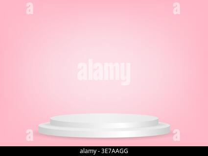 Valentines Background with Stage Podium. Background for Valentine's Day, Wedding Celebration, Mother's Day or Anniversary. Vector Illustration. Stock Vector