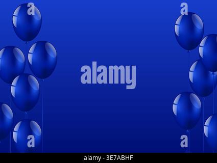 Blue Celebration Background with Balloon. Background for Sale Banner or Template. Vector Illustration. Stock Vector