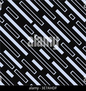 Vector digital geometric striped pattern. Abstract futuristic background with dash lines. Science data network print Stock Vector