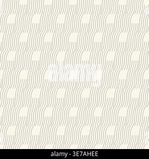 Seamless geometric striped wave pattern - minimal abstract vector background. Outline endless creative print - monochrome design Stock Vector