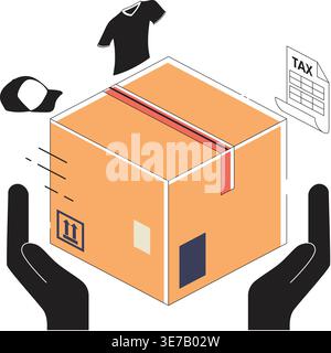 A vector illustration of Isometric Shipping Icon Stock Vector