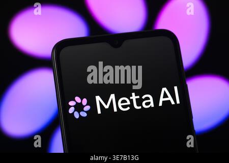In this photo illustration, the new Meta AI (Muse Spark) logo is seen displayed on a smartphone screen. Meta unveils Muse Spark, its most powerful new Stock Photo