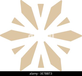 Concentric circle with contrasting beige sunburst stripes radiating from the center, creating an abstract background Stock Vector