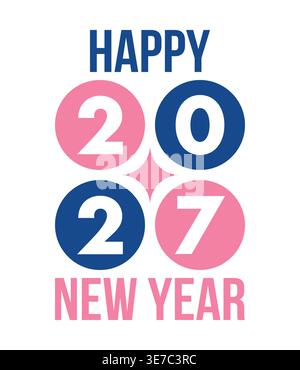 happy new year 2027 greeting card champagner and snowflake vector ...