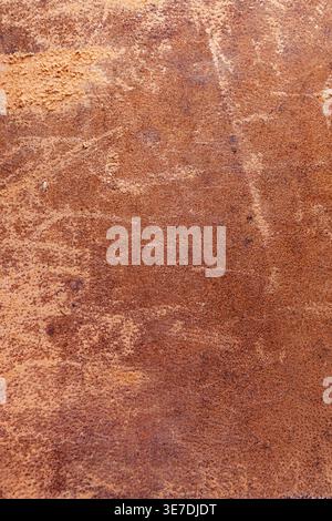 distressed antique leather book binding full frame backgorund wiht copy space Stock Photo