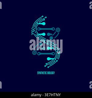 graphic of synthetic biology conceptual idea Stock Vector