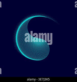 graphic of yin yang presented by dotted blending effect Stock Vector