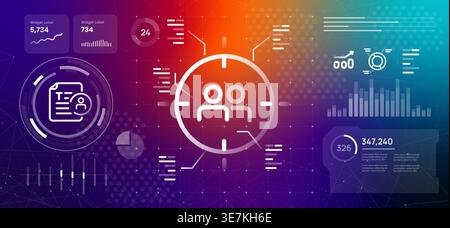 Audience targeting and customer segmentation concept aim symbol with data metrics digital marketing strategy and consumer behavior analysis to reach Stock Vector