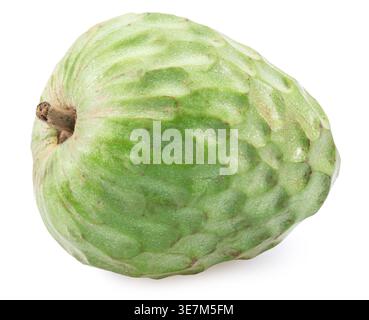 Custard apple or cherimoya fruit isolated on white background. Clipping path Stock Photo