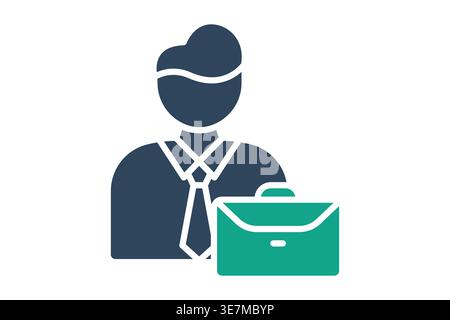 Executive solid icon. Icon related to bills. Government elements vector illustration Stock Vector
