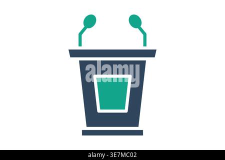 Podium solid icon. Icon related to briefings. Government elements vector illustration Stock Vector