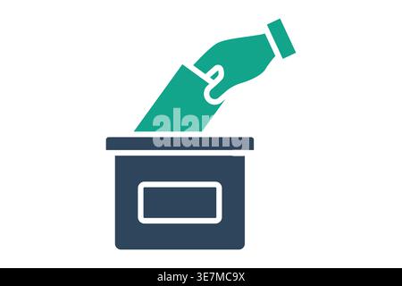 Ballot box solid icon. Icon related to democracy and elections. Government elements vector illustration Stock Vector