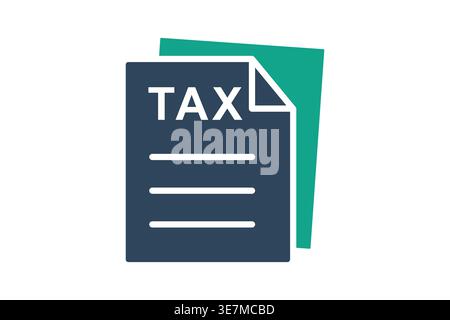 Tax solid icon. Icon related to tax department. Government elements vector illustration Stock Vector