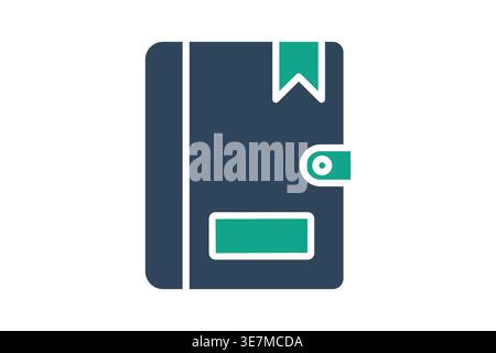 Agenda solid icon. Icon related to schedule. Government elements vector illustration Stock Vector