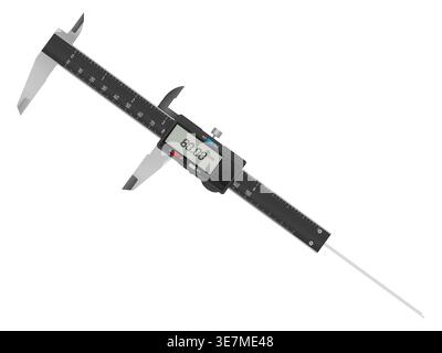 Digital calipers on a white background. Vector illustration. Stock Photo