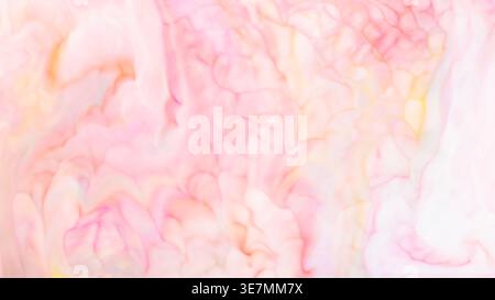 Soft pastel pink and peach marble texture background with flowing abstract pattern Stock Photo