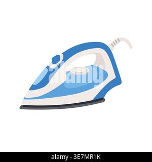 Electric steam iron for smoothing wrinkles on clothes and laundry Stock Vector