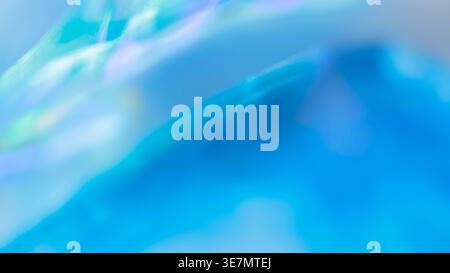 Abstract blue holographic gradient background with cyan turquoise wave blur effect Stock Photo