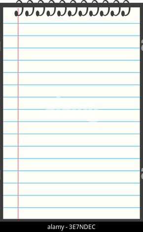 Spiral notebook layout. Notepad with template lines Stock Vector
