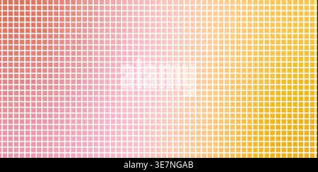 Colorful pixel mosaic gradient background made of square grid tiles. Abstract geometric digital pattern in vibrant spectrum colors. Stock Vector