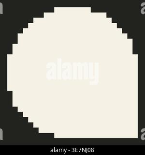 Vector retro pixel art geometric shape. Minimal 8-bit style frame and abstract design element isolated on background. Stock Vector