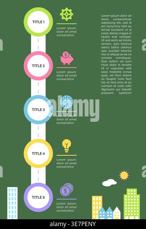 Roadmap Infographic with Step by Step Business Timeline Design Vector Illustration Stock Vector