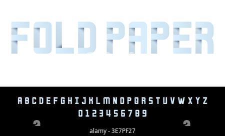 Fold Paper Geometric Font Alphabet Vector Illustration for Modern Display Typography and Creative Design Stock Vector
