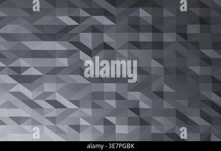 Abstract grey low poly geometric background with triangle pattern Stock Photo