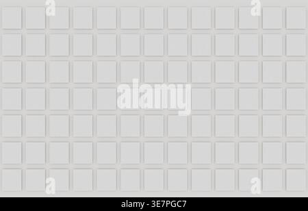 Abstract white grid background with 3d square tiles Stock Photo