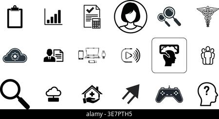 Healthcare Diagnostics and Digital Technology Icon Collection Stock Vector