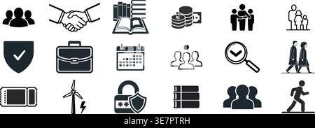 Professional Business and Educational Icon Set for Corporate Strategy Stock Vector