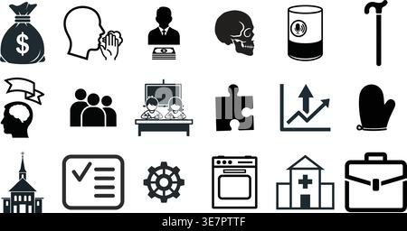 Business Finance and Educational Symbol Collection Stock Vector