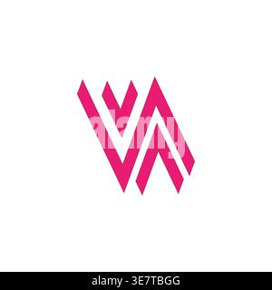 Abstract letter symbol. Modern logo Vector shape. Pink geometric element. Monogram dynamic design. Stock Vector