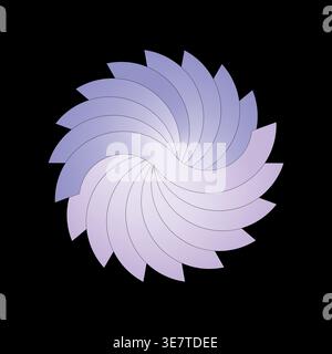 Purple swirl shape. Circular spiral pattern. Pastel petal Vector form. Gradient background element. Stock Vector