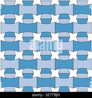 Geometric tile pattern. Interlocking block texture. Blue color Vector. Repeating simple shapes. Stock Vector