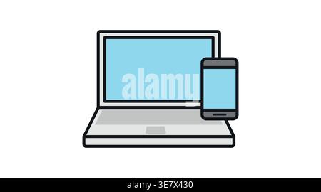 Responsive design and device sync icon Stock Vector