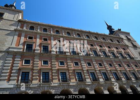 The facade of the Alcazar of Toledo in Spain Stock Photo