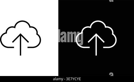 Line icon depicting the concept of uploading to the cloud Monochrome vector illustration Stock Vector