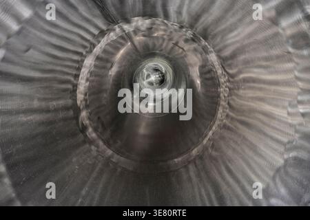 interior of a stainless steel slide Stock Photo