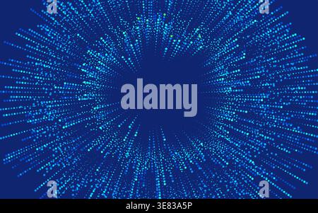 concept of big data or digital transformation, graphic of futuristic blue wave element Stock Vector