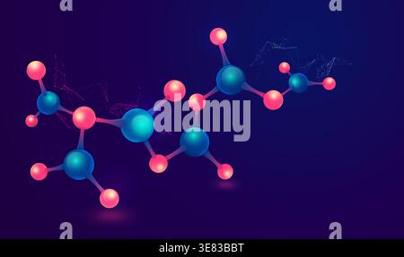 concept of science technology or biochemistry, graphic of molecule with futuristic element Stock Vector