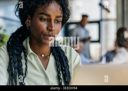 Professional woman analyzing team brainstorming information Stock Photo